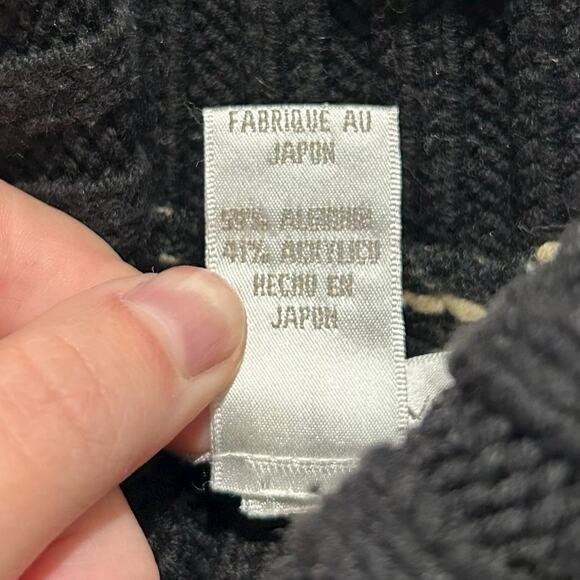 Vintage Jones New York Black Tan Houndstooth Turtleneck Sweater Womens Medium - Picture 3 of 5